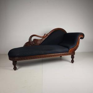 Carved Swan-shaped Lounge Chair, 20th Century