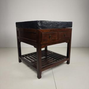 Chinese Imperial Gold Brick (jīn Zhuān) On A Solid Wood Display Table On M