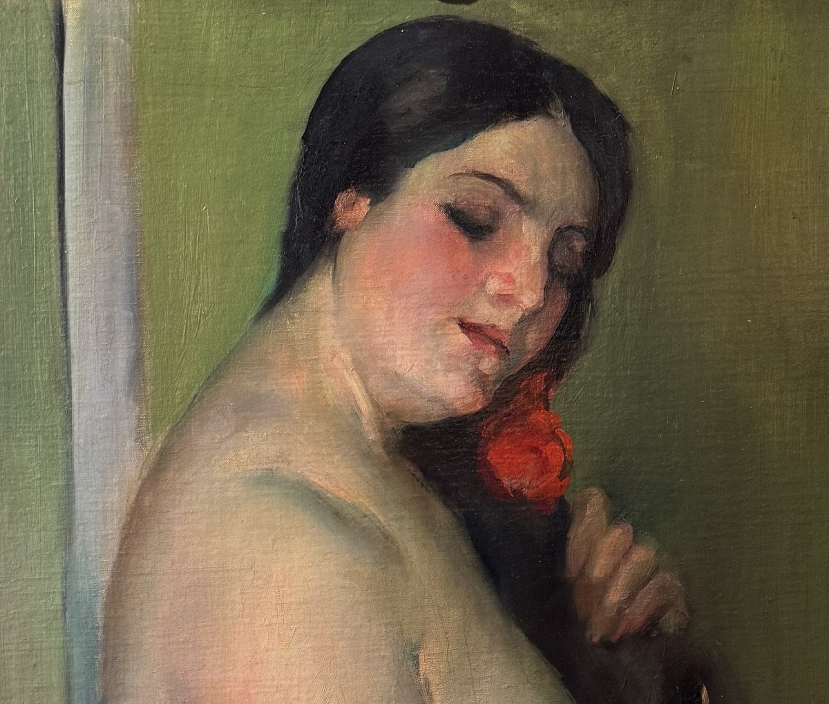 Henry Ottmann (1877-1927) The Toilet. Oil On Canvas Signed 73 X 60.5 Cm-photo-3