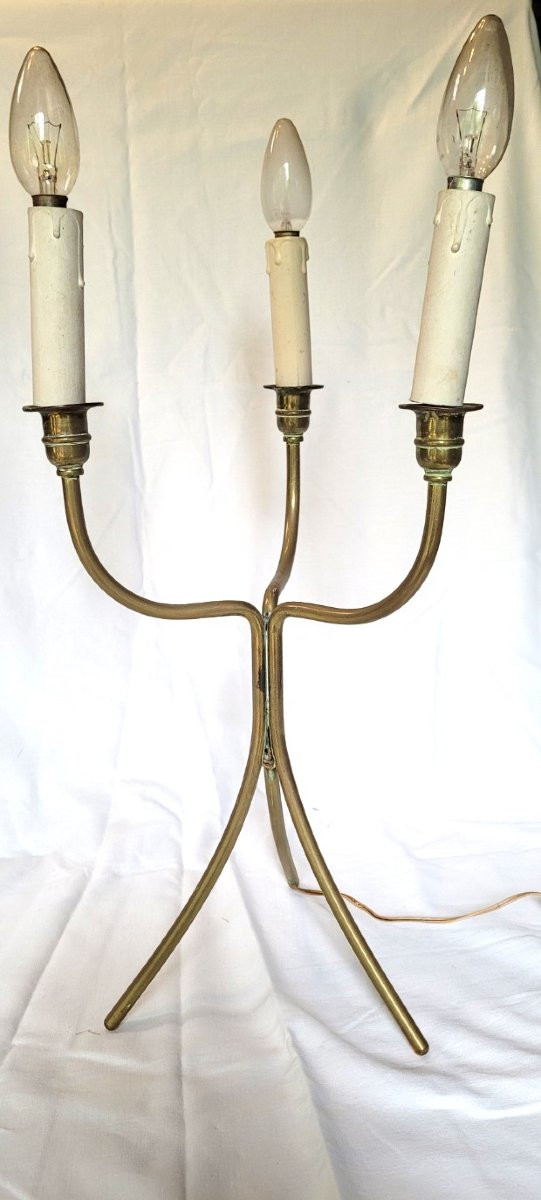 Paire de chandeliers bronze dans le gout de Jean Royère, Persane 1955-photo-2