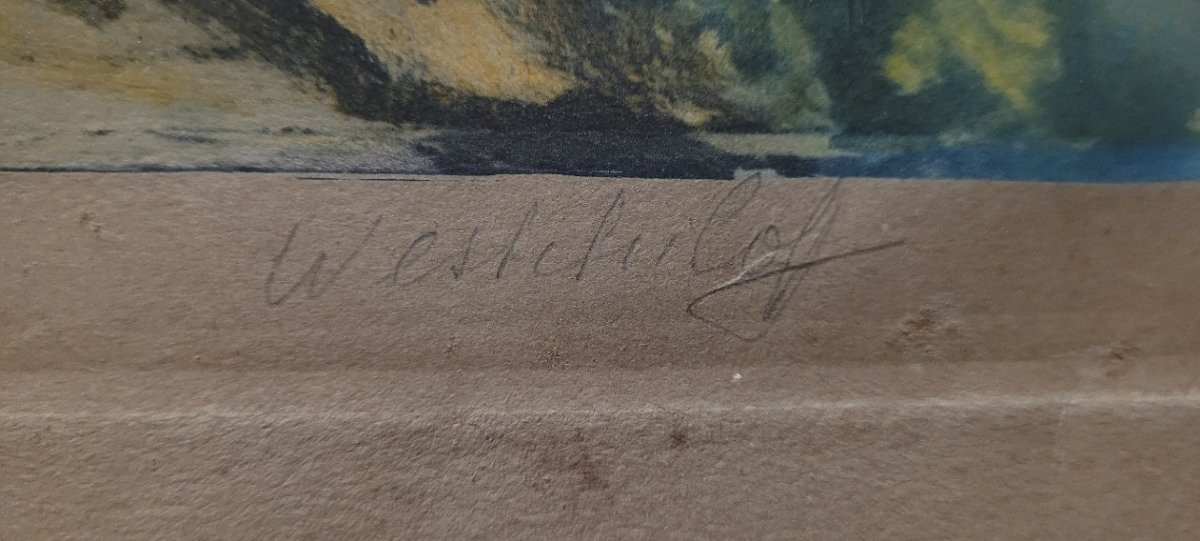 Westchiloff Constantin , Lithographie aquarellée signée-photo-3