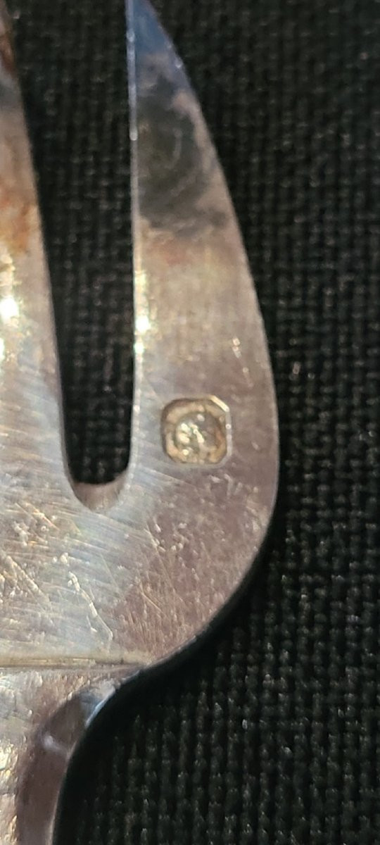 6  Fourchettes à gâteaux , Argent minerve XIX ème-photo-1