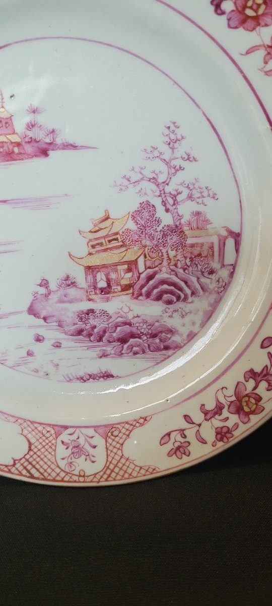 East India Company, 8 Qianlong Famille Rose Plates, 18th Century-photo-3