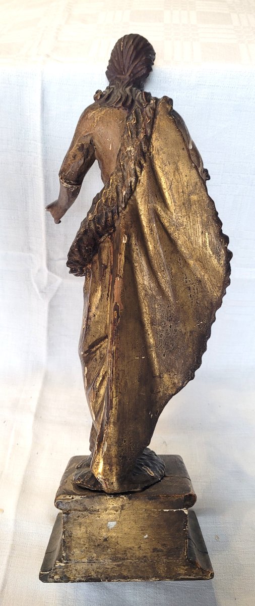  Saint John The Baptist, Painted And Gilded Wood, 18th Century-photo-4
