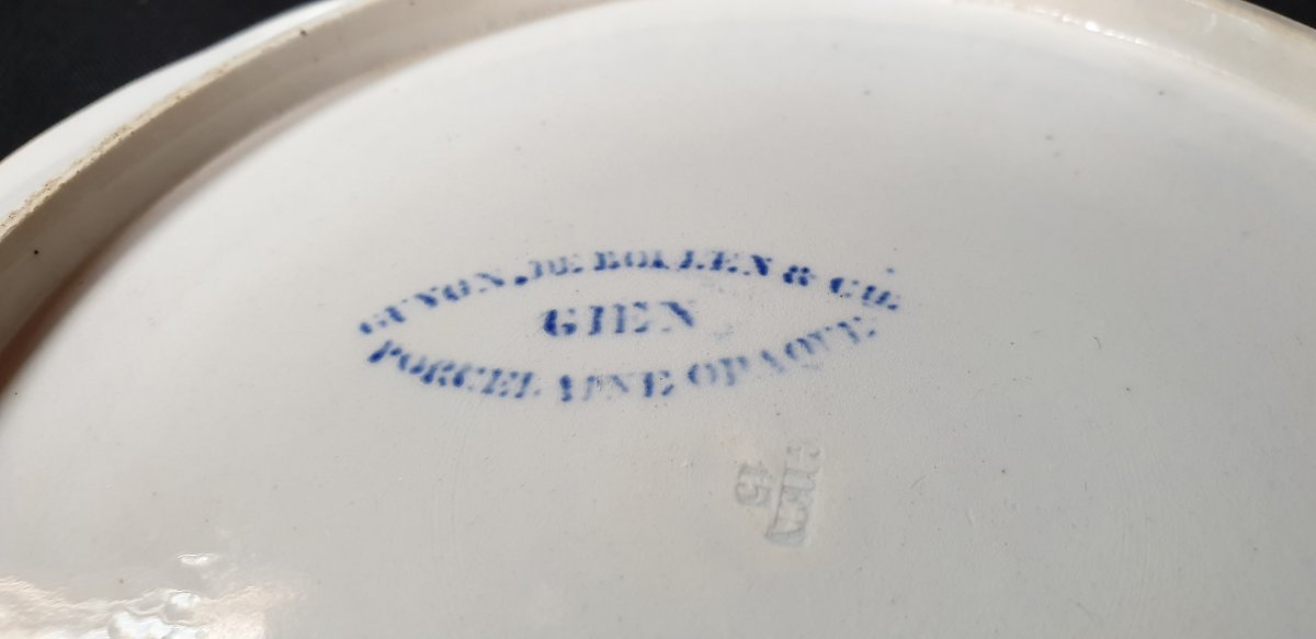 Gien Guyon De Boulen Covered Bouillon Bowl, 1844 - 1849-photo-1