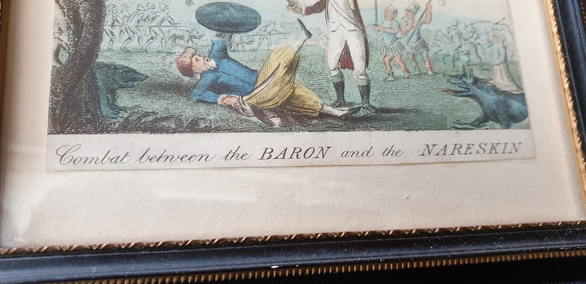 The Baron And The Nareskin, Colorized Etching 1793-photo-4