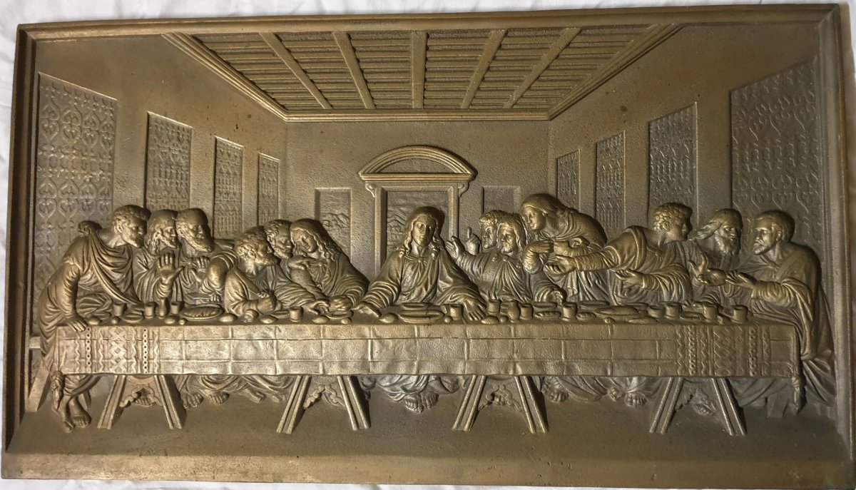 The Last Supper, De Vinci Large Bronze Plate XIX