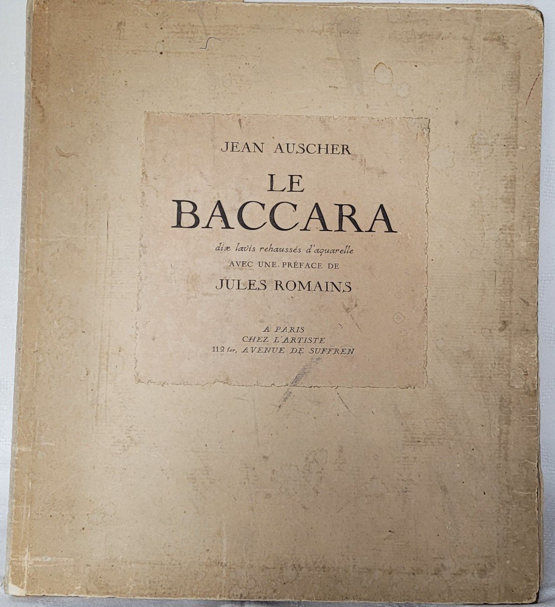 Jean Auscher, Le Baccara, Dédicace De Jules Romain