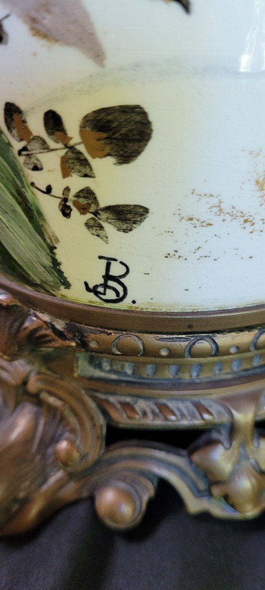 Pair Of Impressionist Lamps Longwy Barnoin 1882-photo-4