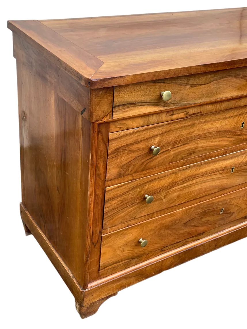 18th-century Solid Walnut Chest Of Drawers From The Restoration Period-photo-1