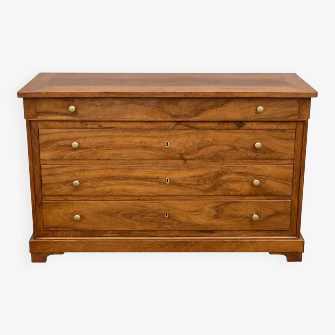 18th-century Solid Walnut Chest Of Drawers From The Restoration Period-photo-3