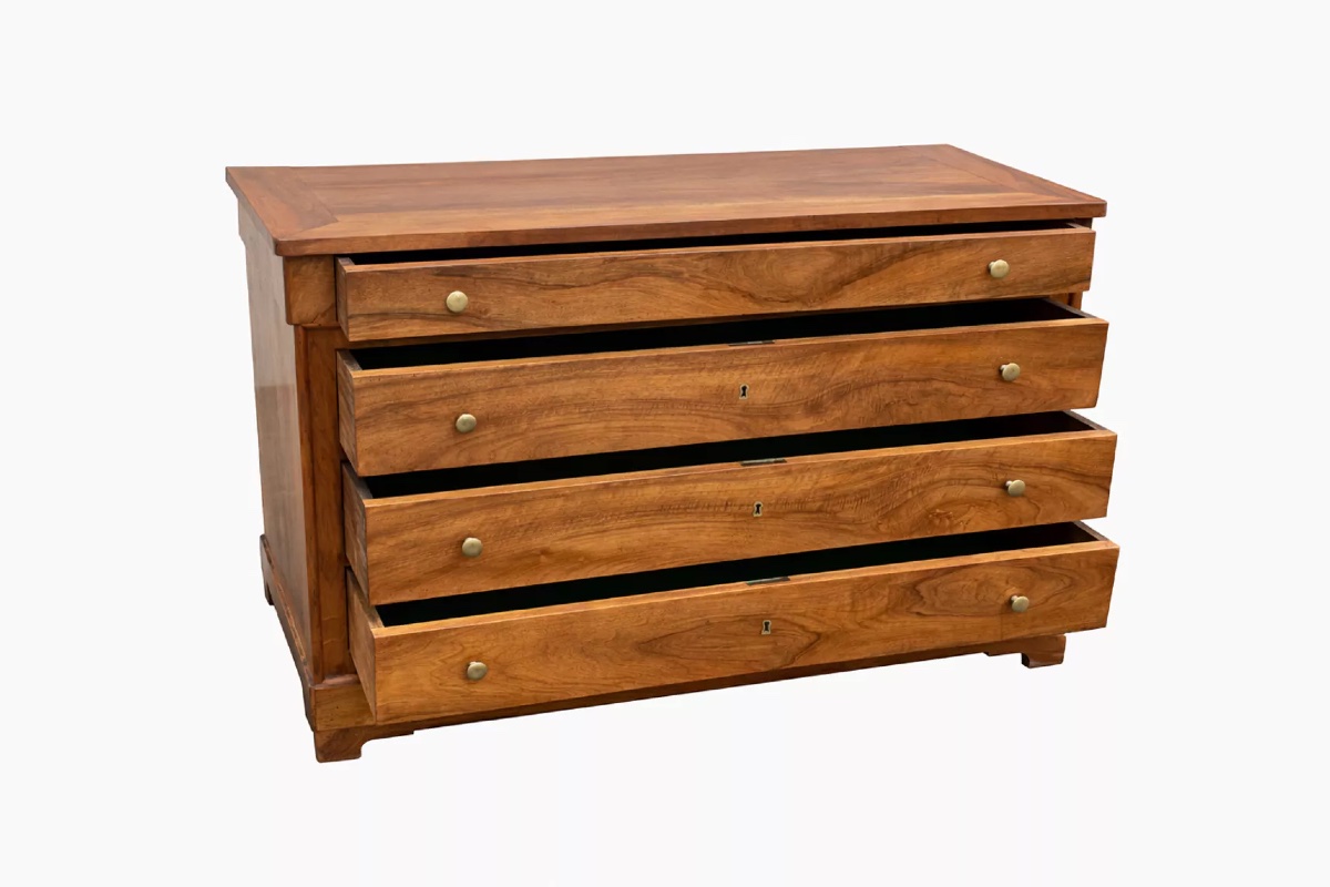 18th-century Solid Walnut Chest Of Drawers From The Restoration Period-photo-5