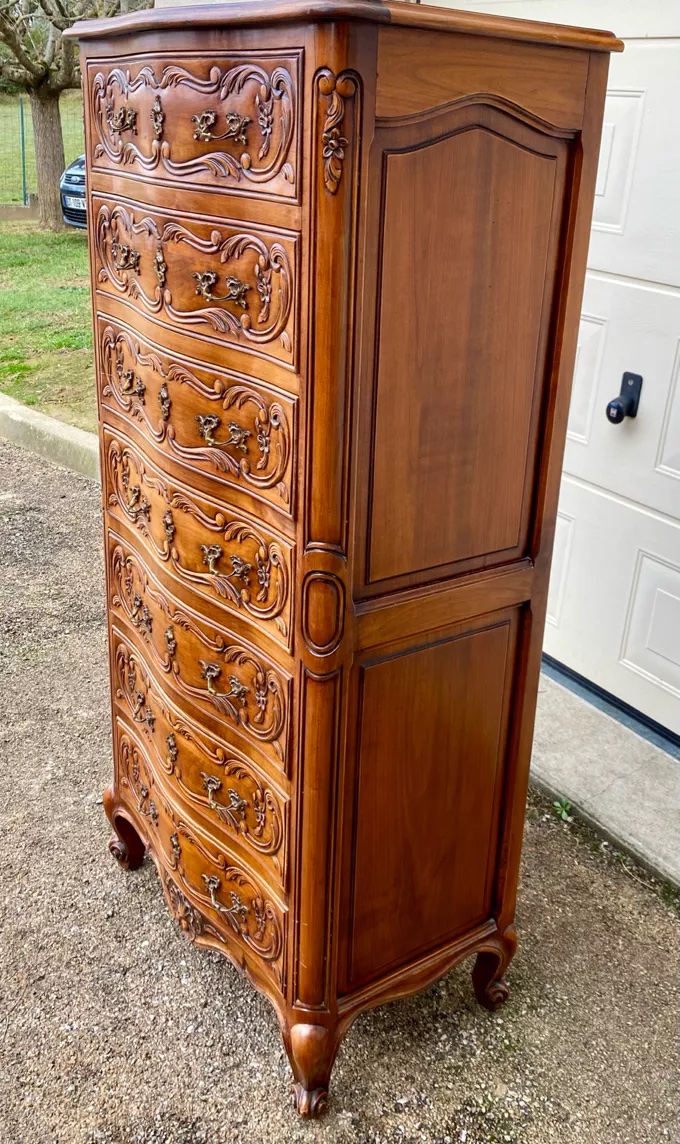 Seven-drawer Chest Of Drawers With Louis XV Style Engraving-photo-5