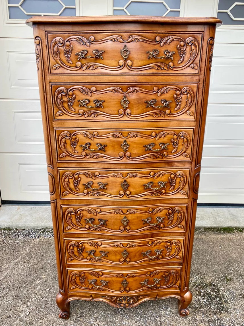 Seven-drawer Chest Of Drawers With Louis XV Style Engraving-photo-6