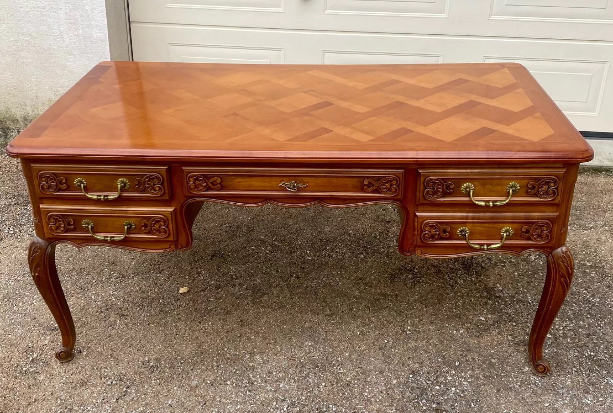 Grand bureau, plat Louis XV -photo-3