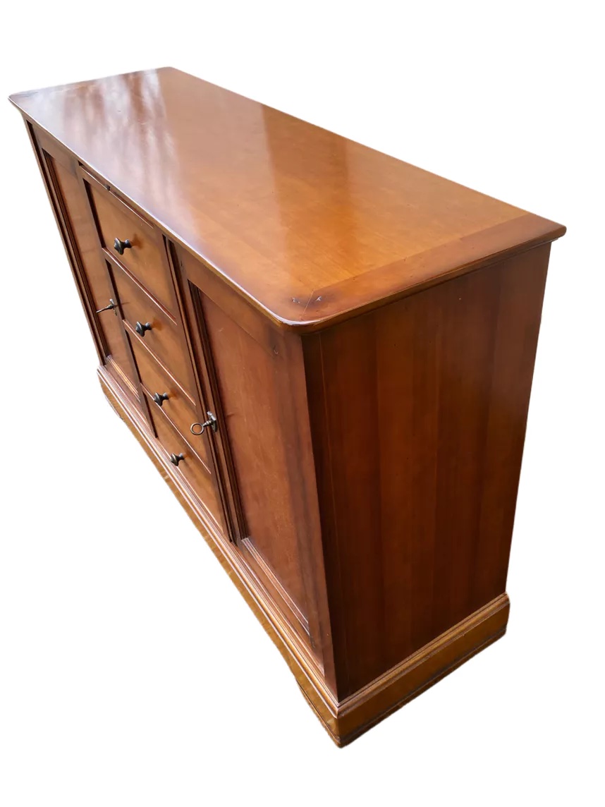 Louis Philippe Style Cherrywood Sideboard With 2 Doors And 4 Drawers-photo-5