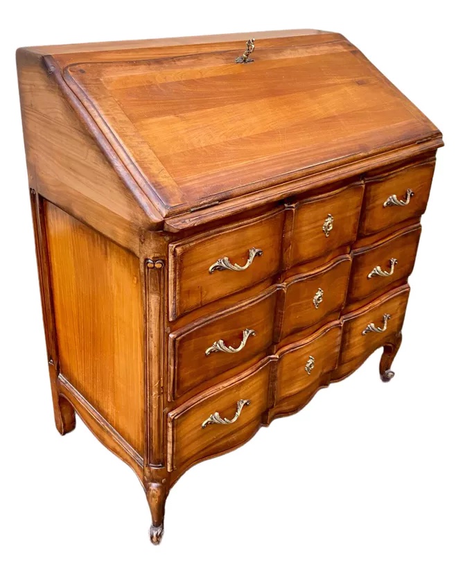 Bureau Secrétaire Dit "Scriban" de Style Louis XV en Bois Fruitier-photo-2