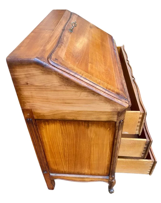 Bureau Secrétaire Dit "Scriban" de Style Louis XV en Bois Fruitier-photo-6