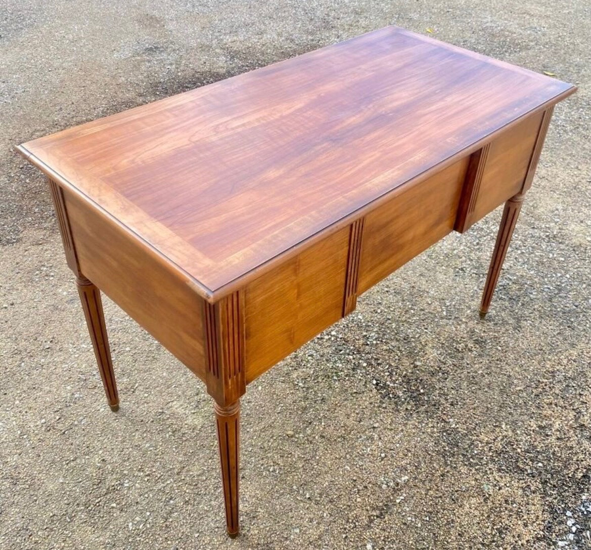 Bureau plat style Louis XVI à 5 tiroirs-photo-6