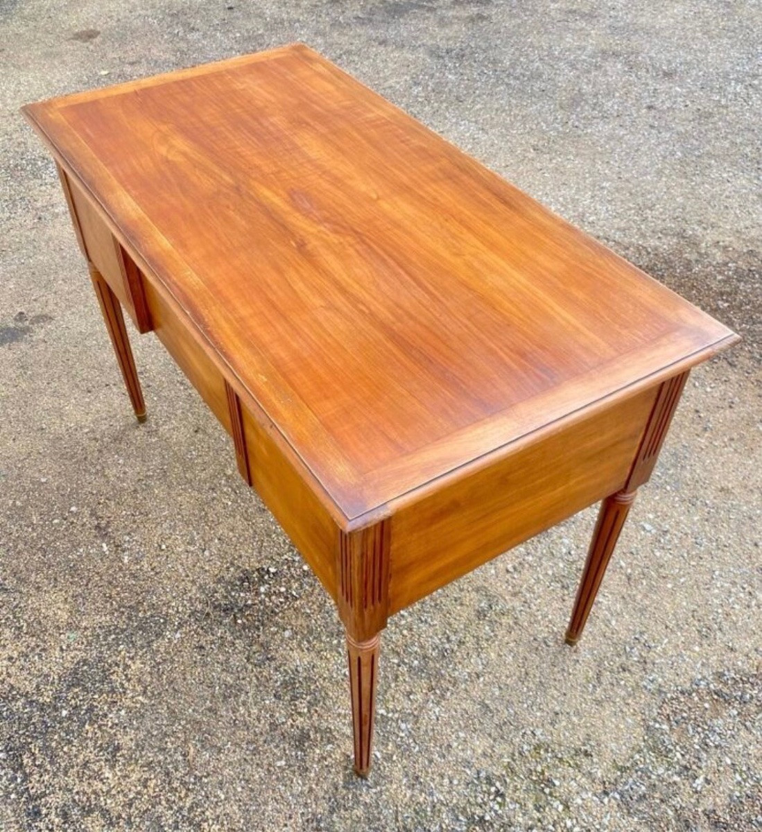 Bureau plat style Louis XVI à 5 tiroirs-photo-7