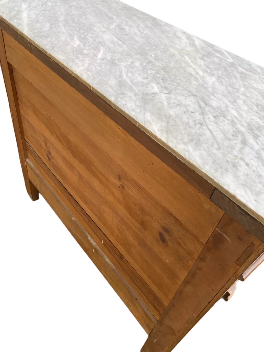 Antique Louis Philippe Style Chest Of Drawers With White Marble Top-photo-1