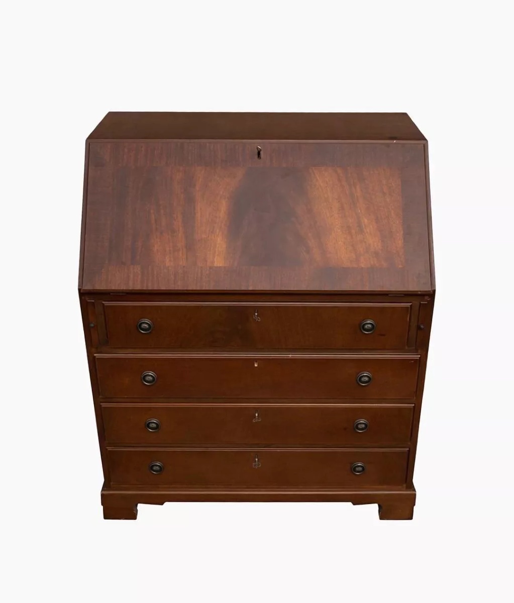 Secrétaire scriban anglais acajou-photo-2