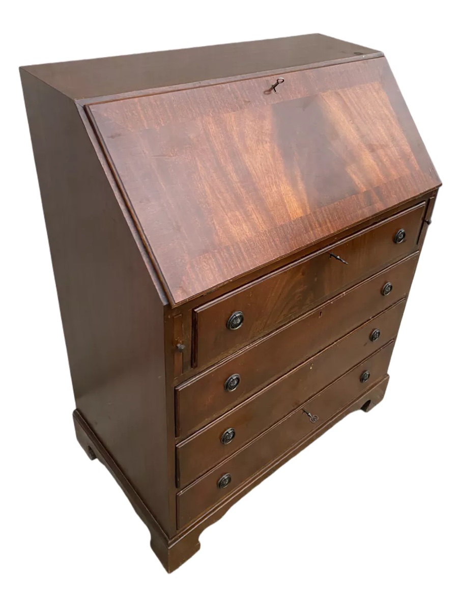 Secrétaire scriban anglais acajou-photo-2