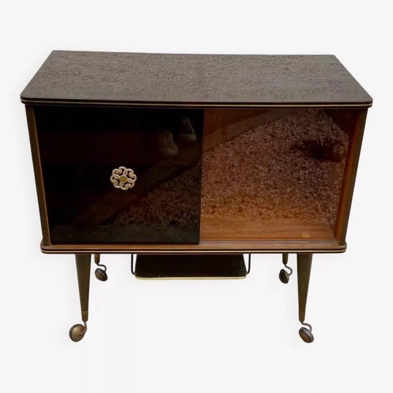 Vitrine de Bar Vintage sur Roulettes, 1960s-70s-photo-1