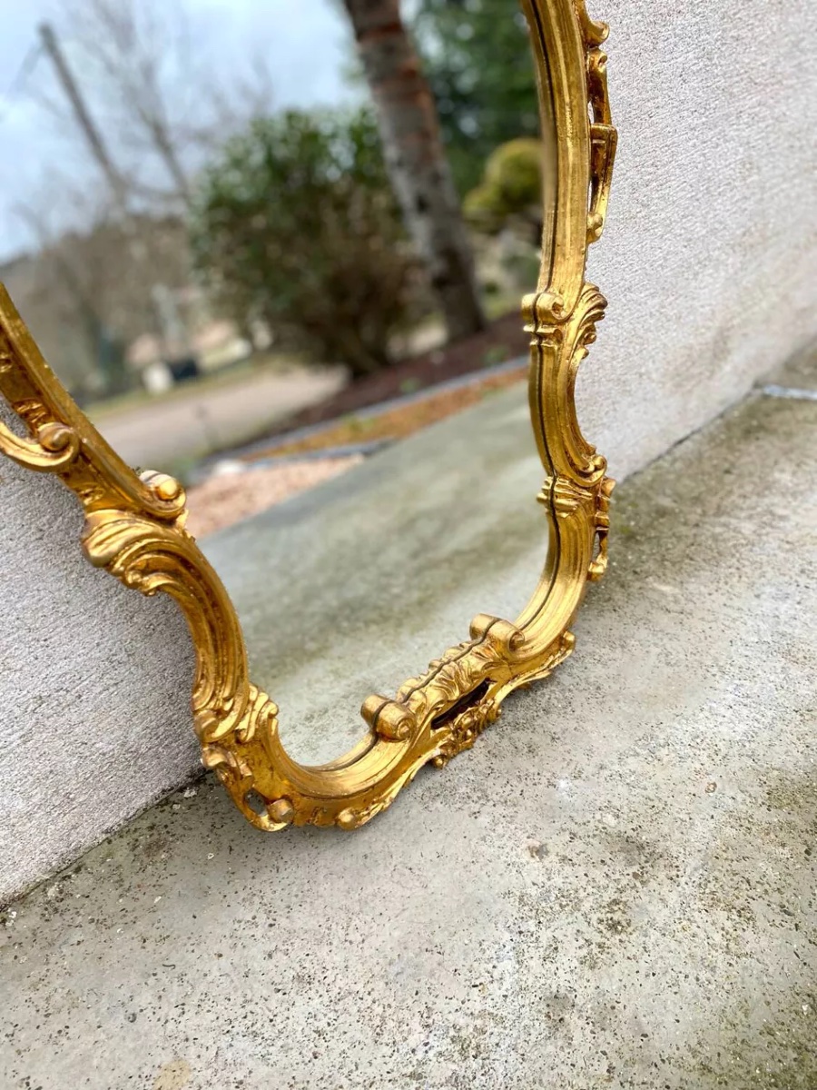 Antique Baroque Wooden Mirror-photo-3