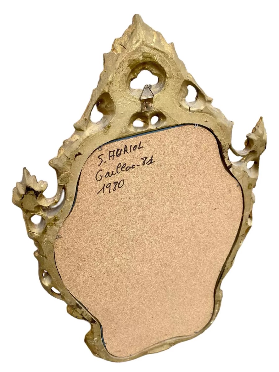 Antique Baroque Wooden Mirror-photo-5