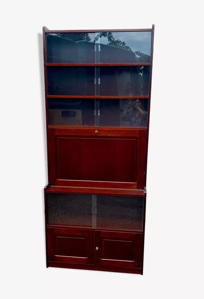 Vintage Tiered Desk, Bookcase, Display Cabinet, Secretary Desk, Bar