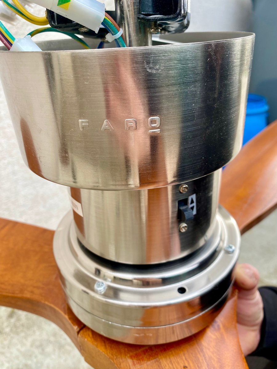 Ventilateur de Plafond Faro Lantau Marron/Chrome avec Télécommande, Style Hélice/Palme d'Avion,-photo-2