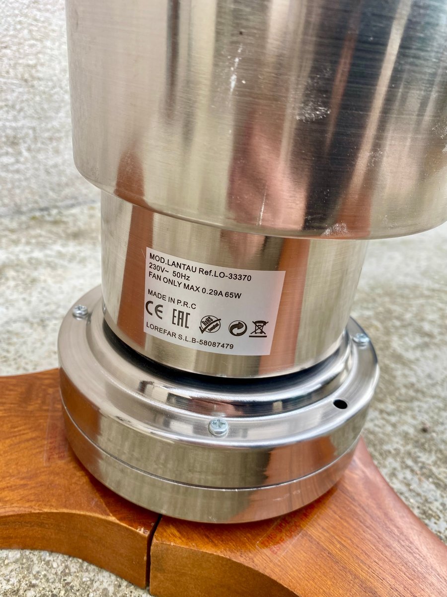 Ventilateur de Plafond Faro Lantau Marron/Chrome avec Télécommande, Style Hélice/Palme d'Avion,-photo-4