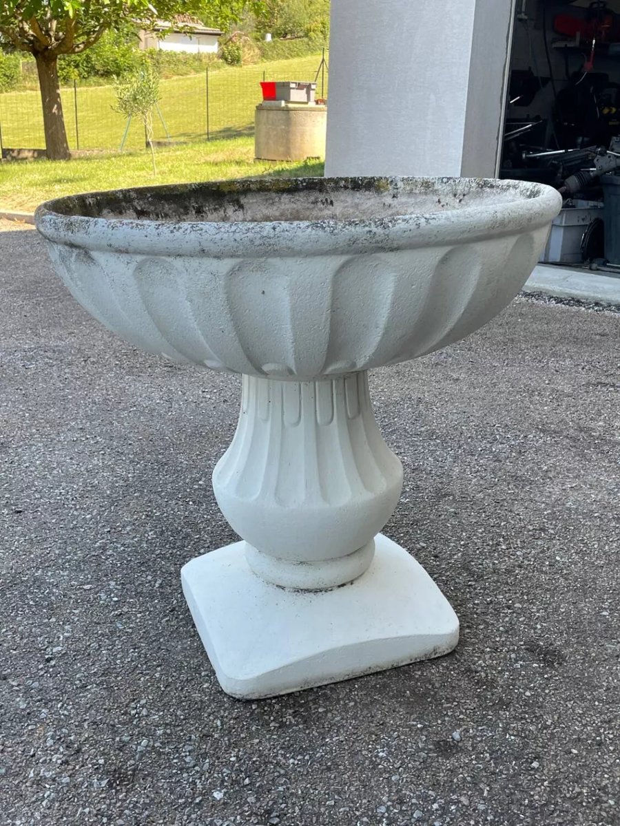 Antique Stone Flower Pot Planter-photo-2