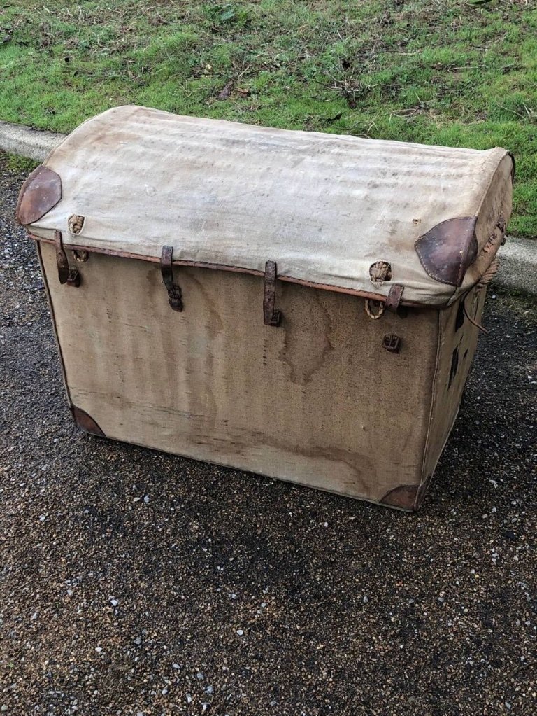 Rattan And Wicker Trunk & Chest, Militaria, French Military Collection-photo-3