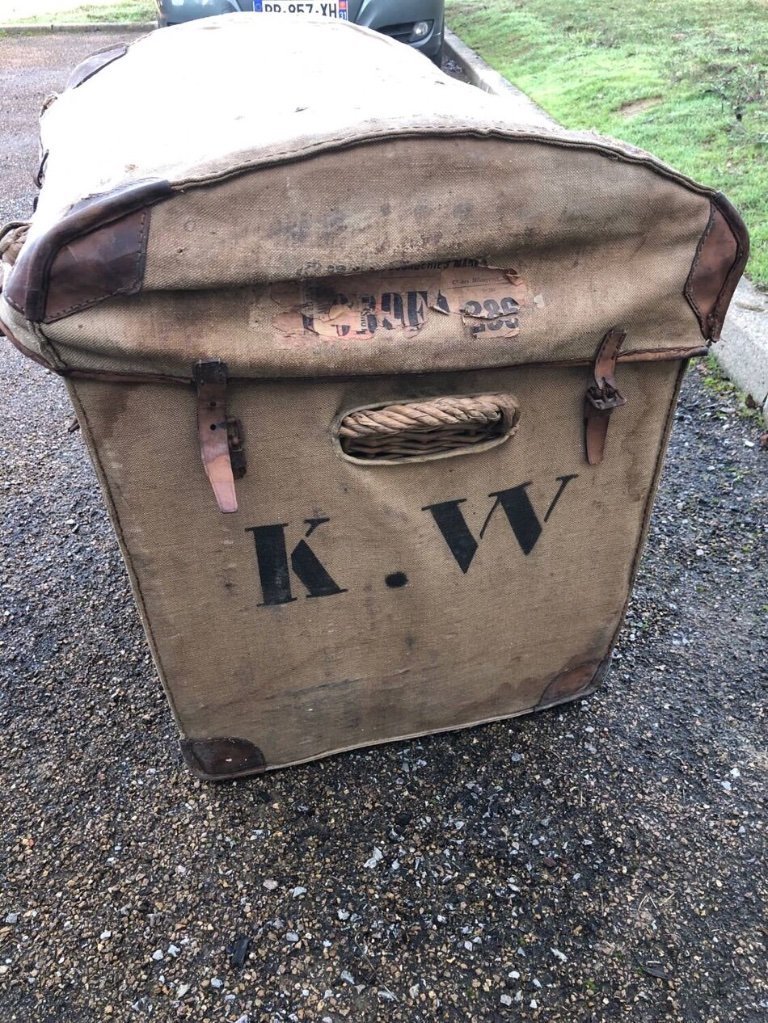 Rattan And Wicker Trunk & Chest, Militaria, French Military Collection-photo-2