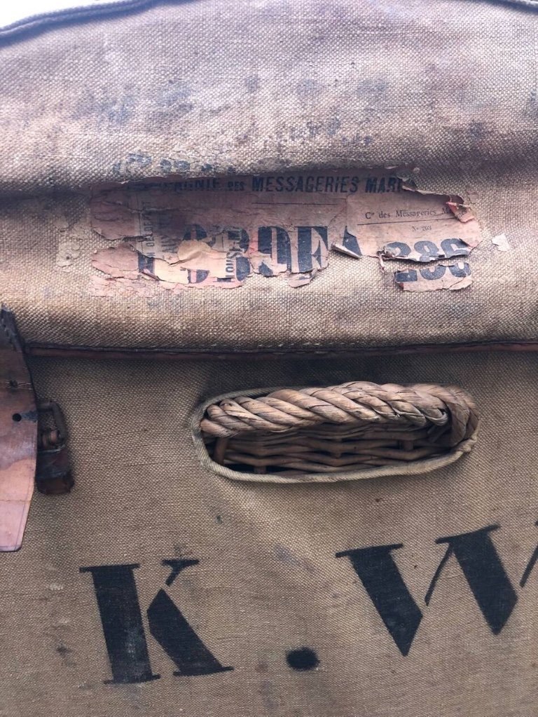 Rattan And Wicker Trunk & Chest, Militaria, French Military Collection-photo-5