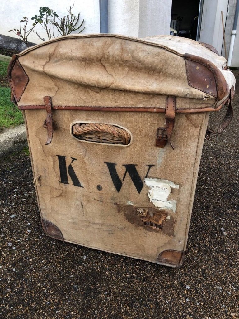 Rattan And Wicker Trunk & Chest, Militaria, French Military Collection-photo-6