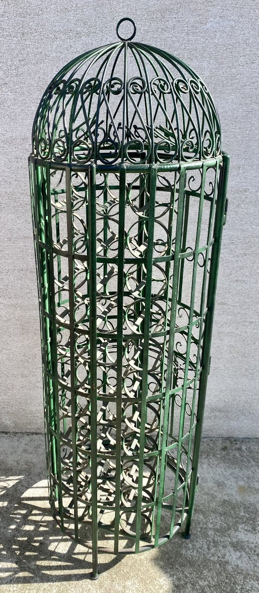 Porte bouteille et verre cage à vin cave à vin bar en fer forgé-photo-2