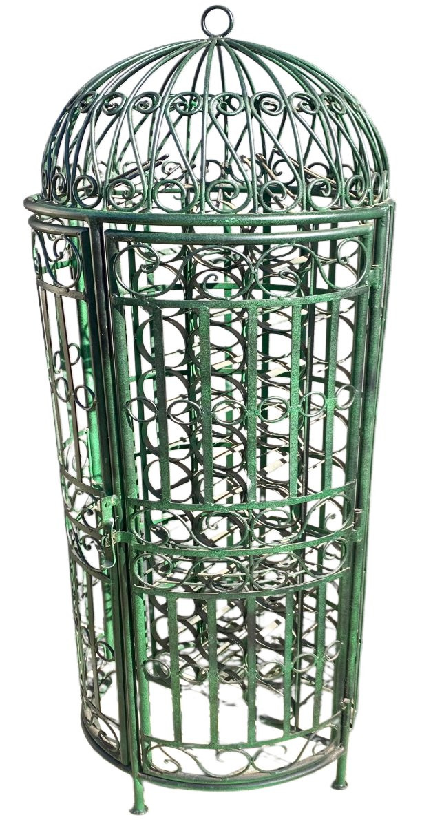 Porte bouteille et verre cage à vin cave à vin bar en fer forgé-photo-1