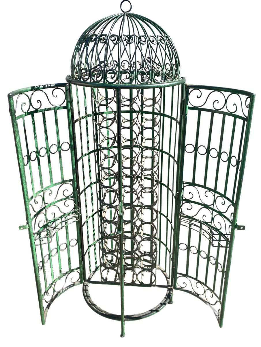 Porte bouteille et verre cage à vin cave à vin bar en fer forgé-photo-2