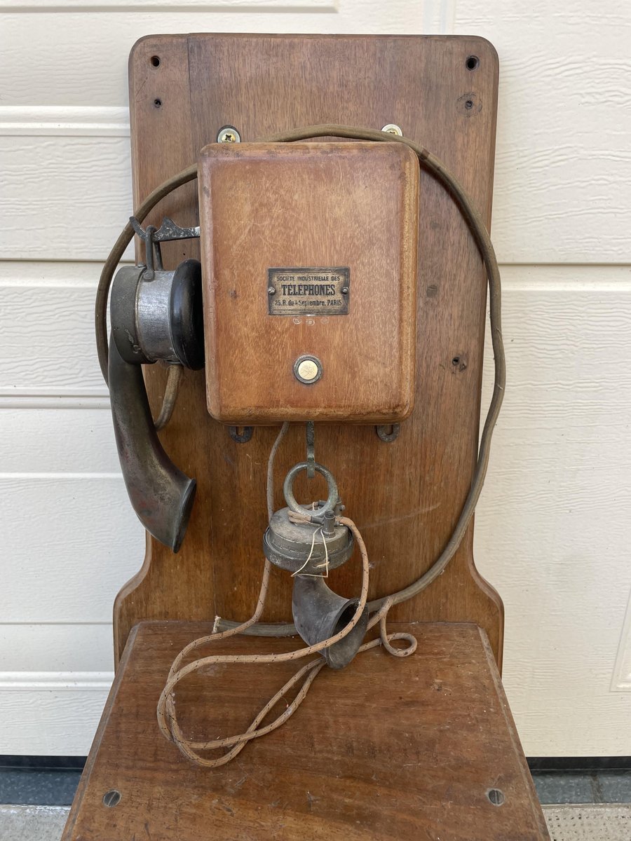 Antique Salt Box Telephone, 1890s-photo-2