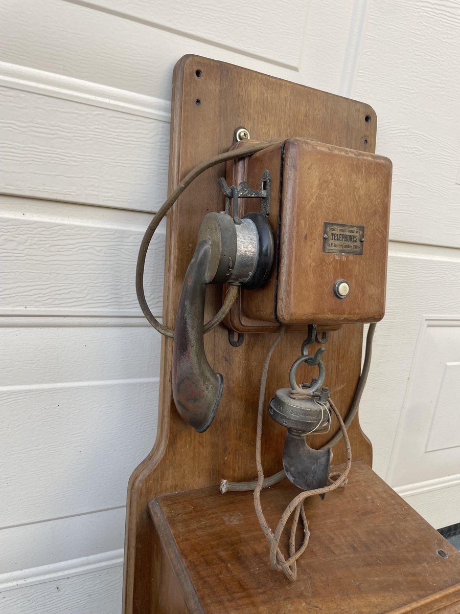 Antique Salt Box Telephone, 1890s-photo-3