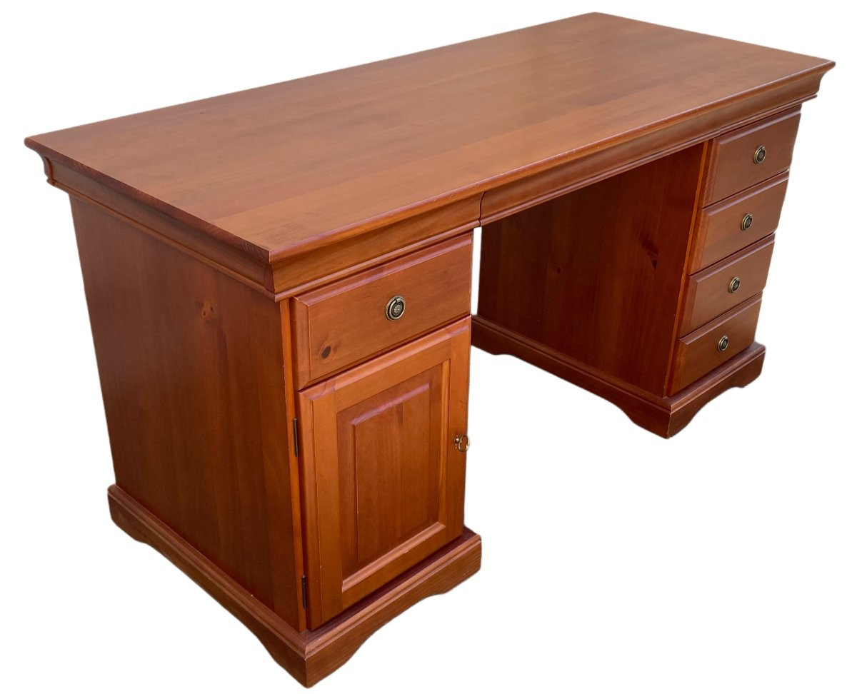 Bureau de direction en pin style Louis Philippe-photo-1