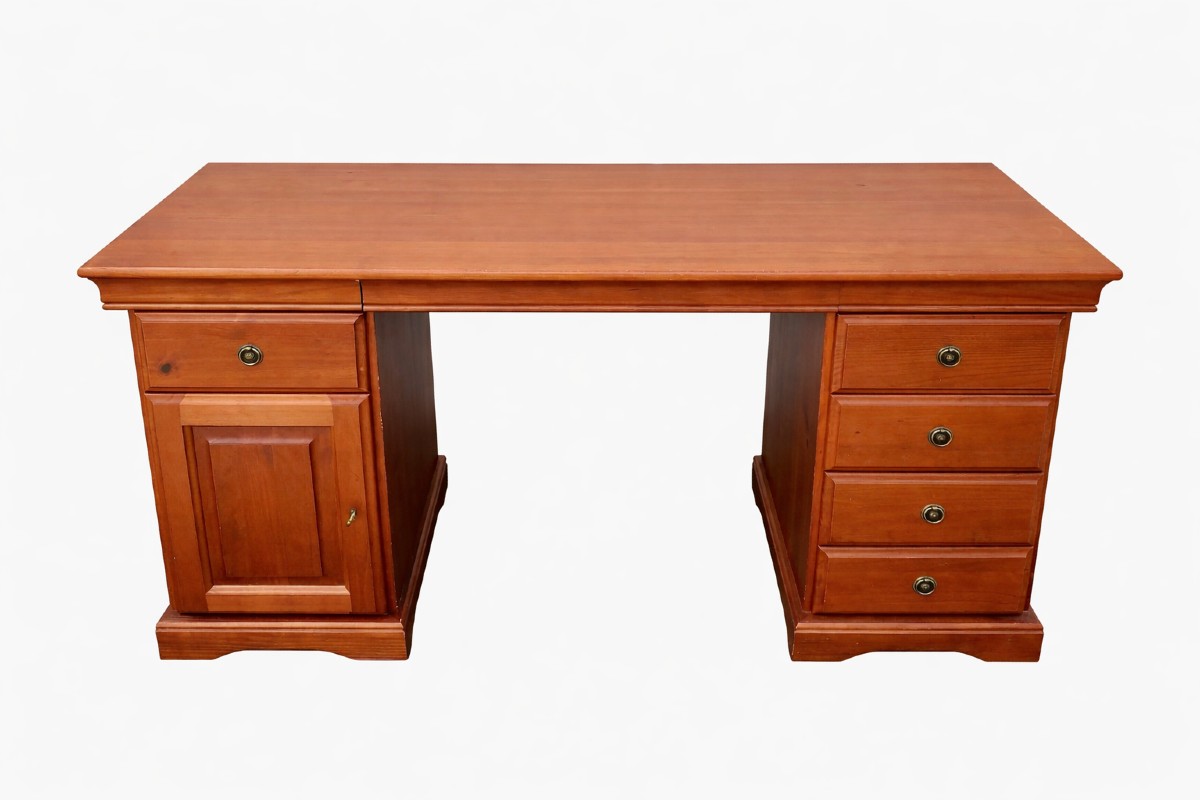 Bureau de direction en pin style Louis Philippe