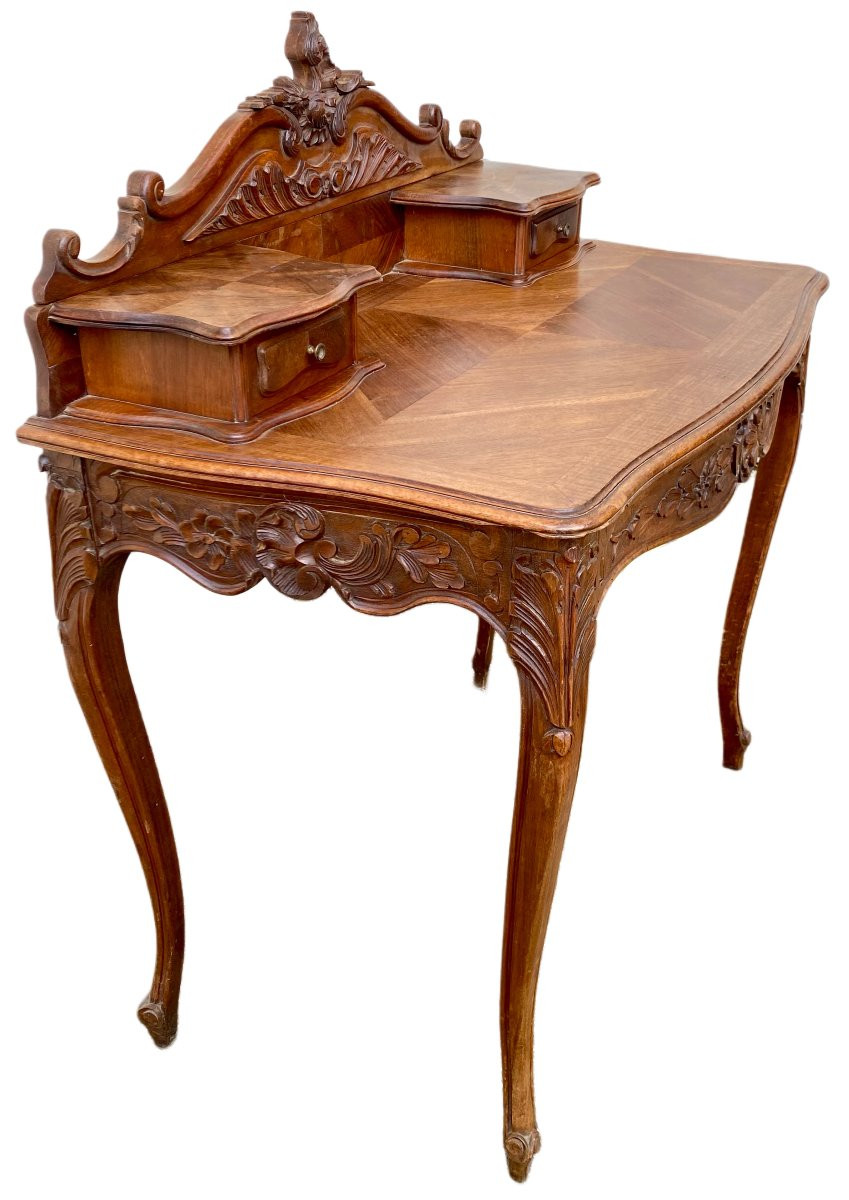 Louis XV Style Carved Desk, 19th Century-photo-5