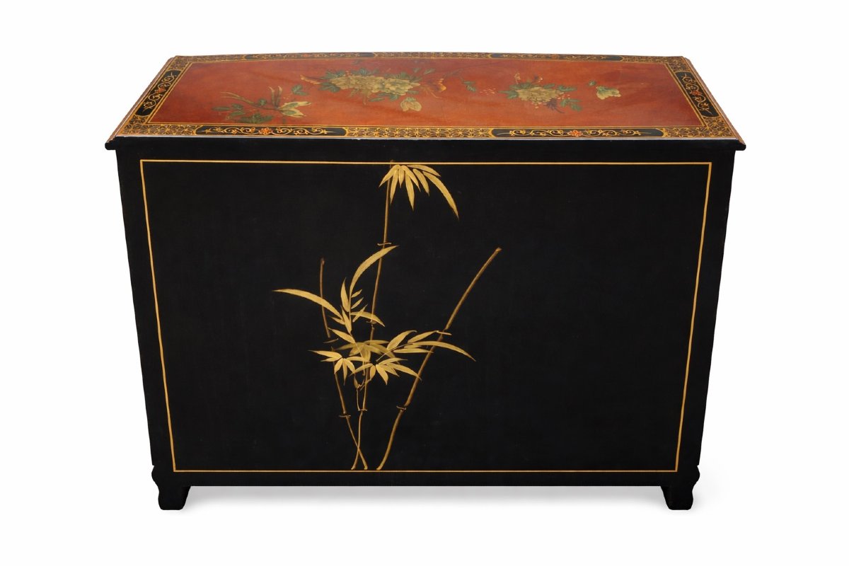 Buffet commode laqué meuble Asiatique-photo-7