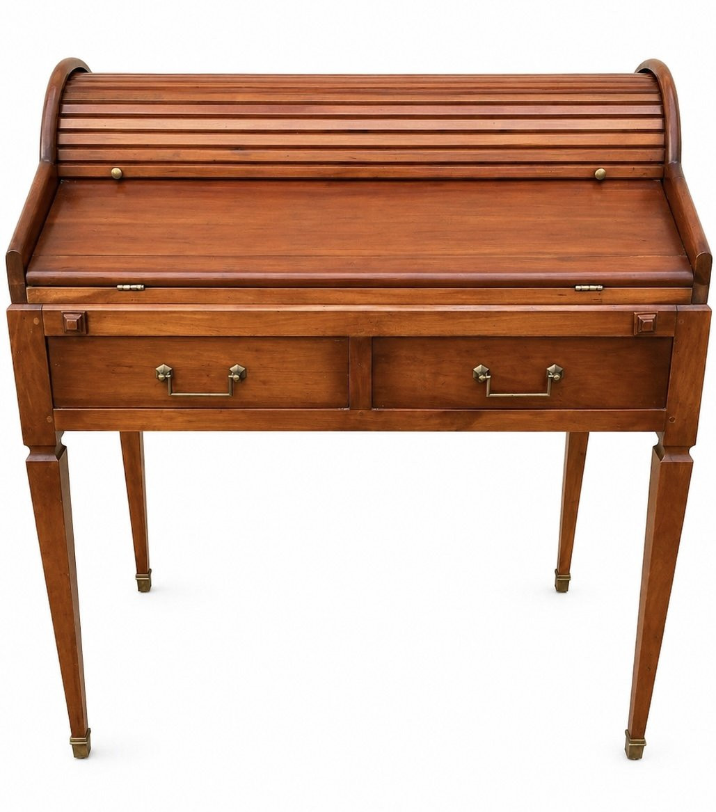 Bureau à cylindre Louis XVI en merisier-photo-1