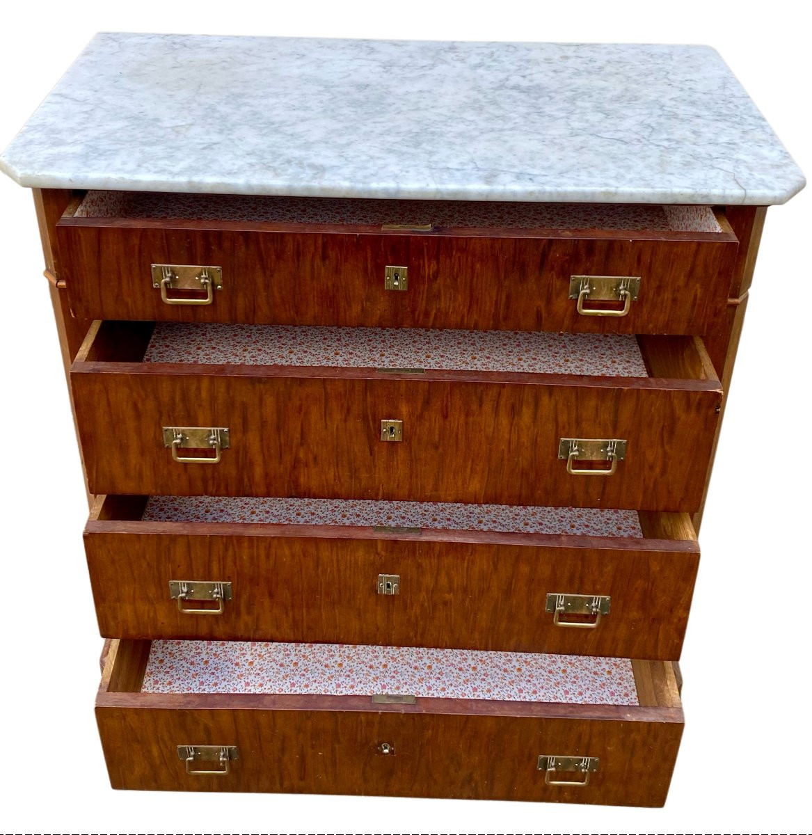 Commode à 4 tiroirs bateau marine militaire vintage-photo-2