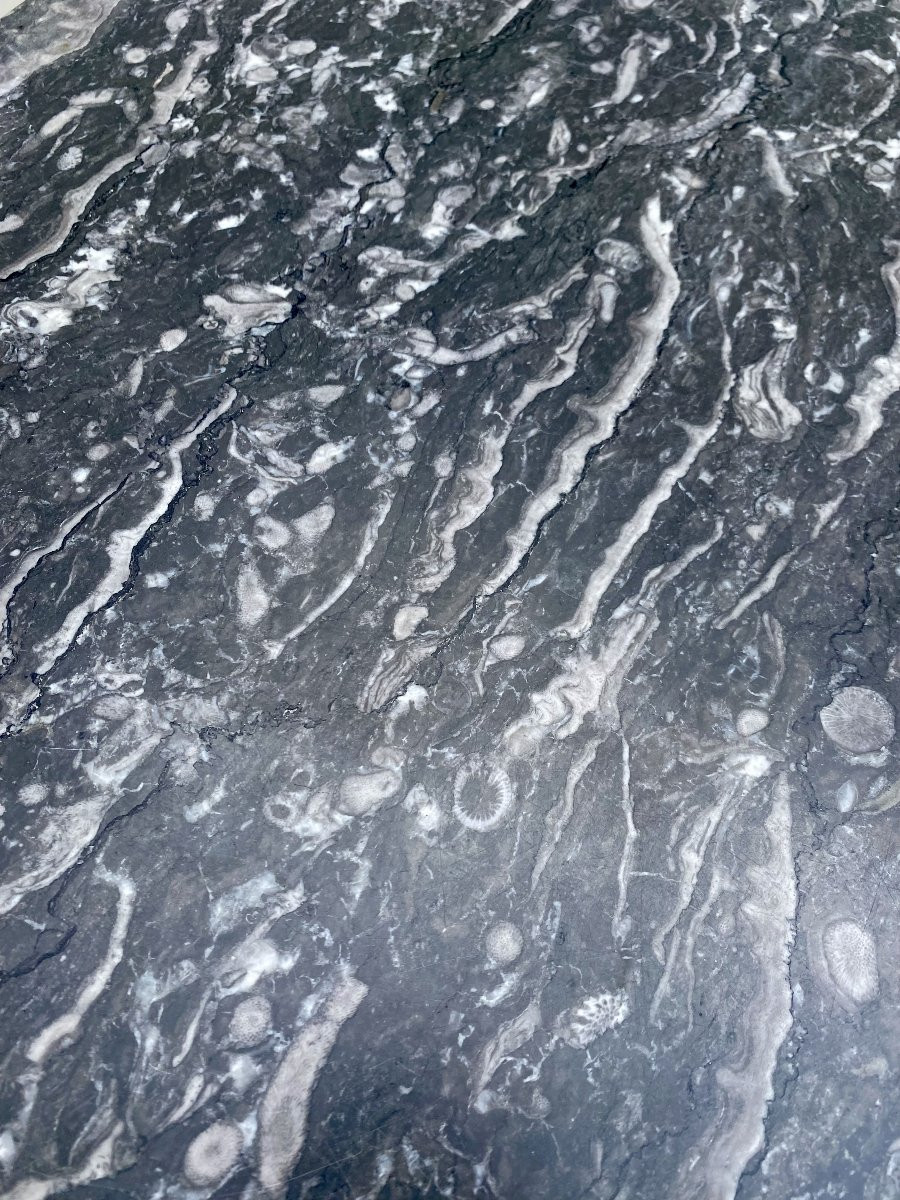 Secrétaire Louis Philippe en Ronce de Noyer avec plateau marbre-photo-4